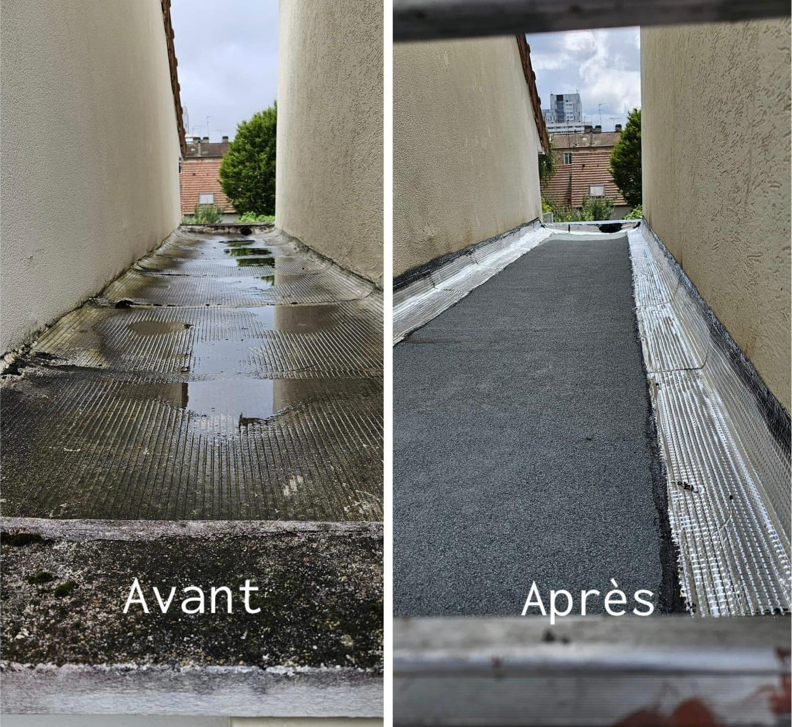 Avant/après d'un nettoyage de passage terrasse, Sainte-Geneviève-des-Bois
